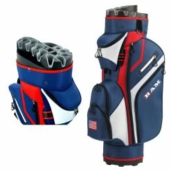 Ram Golf Premium Cart Bag With 14 Way Molded Organizer Divider Top - USA Flag