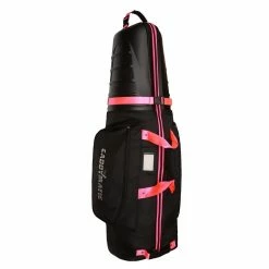 Caddymatic Hard Top Shell Padded Ladies Travel Cover With Wheels, Black/Pink