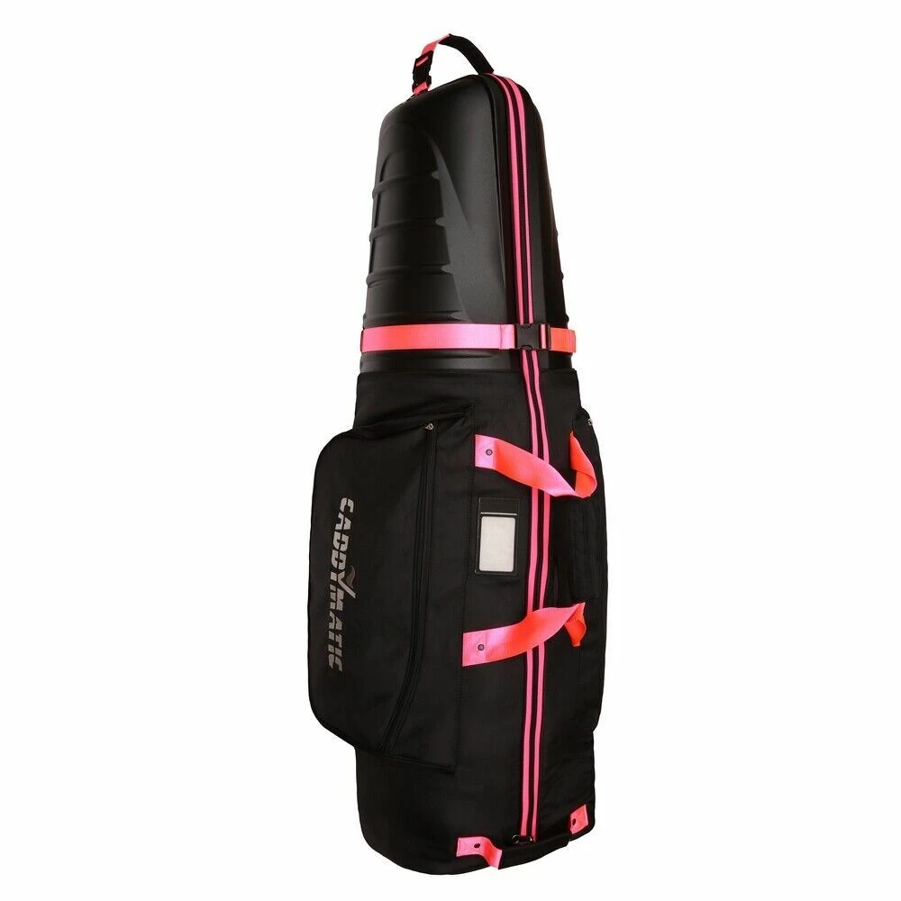 Caddymatic Hard Top Shell Padded Ladies Travel Cover With Wheels, Black/Pink
