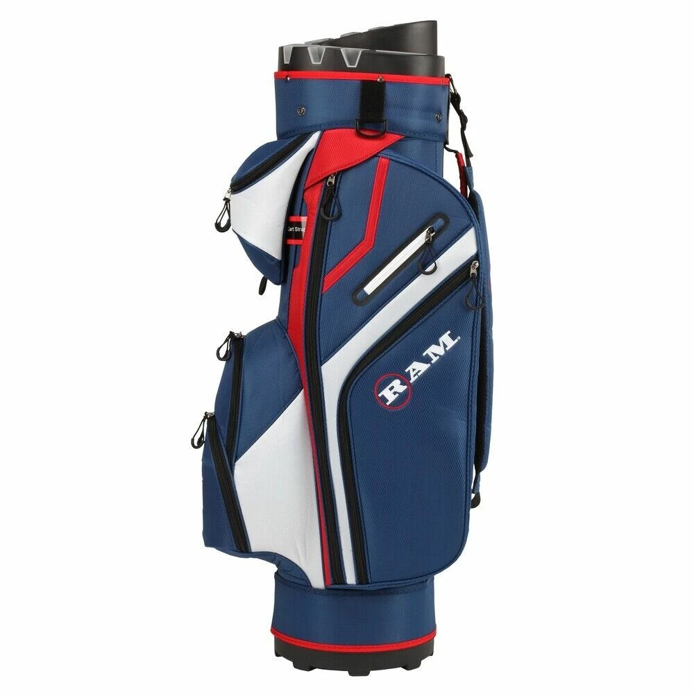 Ram Golf Premium Cart Bag With 14 Way Molded Organizer Divider Top - USA Flag - Image 3