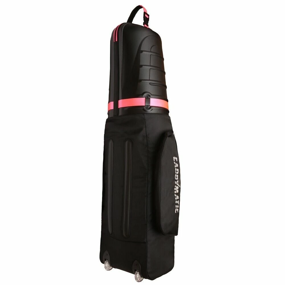 Caddymatic Hard Top Shell Padded Ladies Travel Cover With Wheels, Black/Pink - Image 3