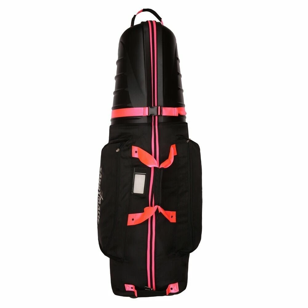 Caddymatic Hard Top Shell Padded Ladies Travel Cover With Wheels, Black/Pink - Image 2