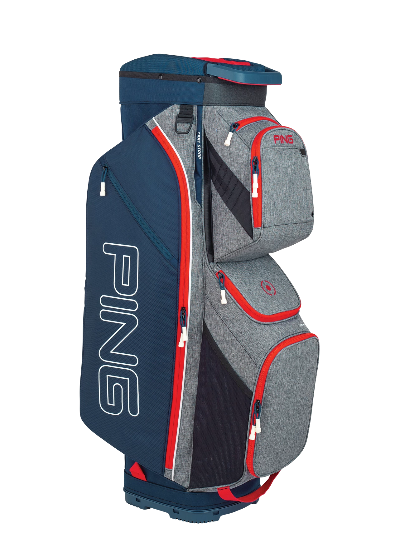 Ping Traverse 2020 Cart Bag Heather Grey/Navy/Scarlet